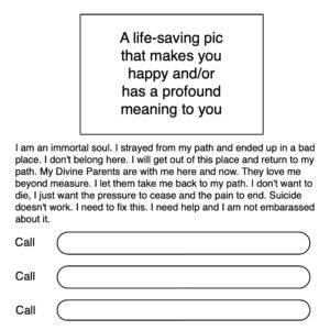 Suicide Emergency Card